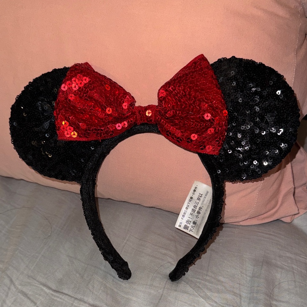 Disney Black and Red Sequin Ears Headband